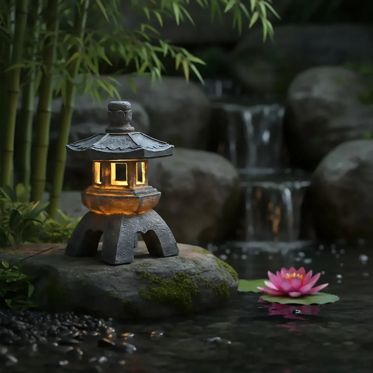 Zen Inspired Solar Pagoda Powered Outdoor Courtyard Decorative Lights Waterproof