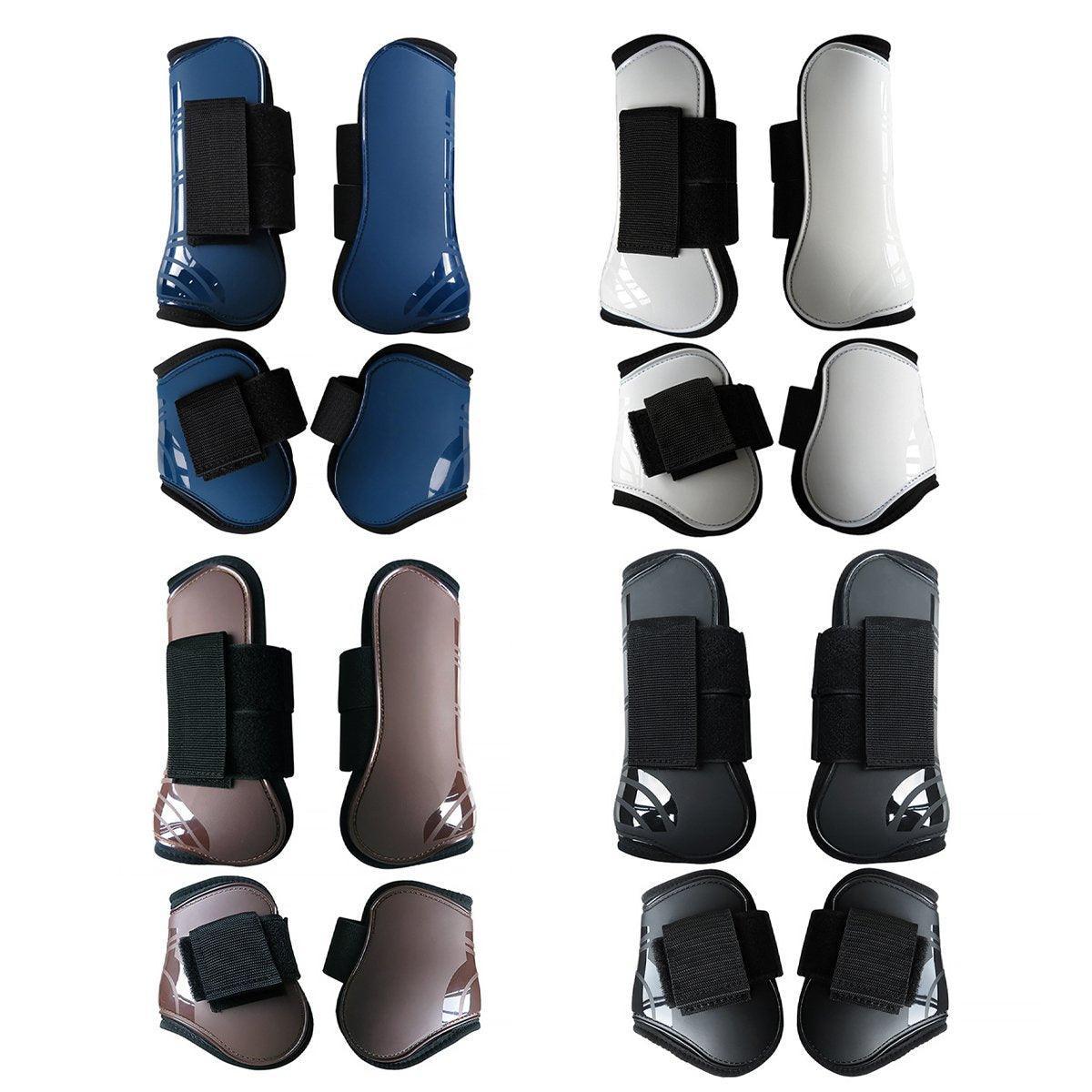 4pcs Show Jumping Horse Leg Warmers Gaiters for Joint Protection Equine Gear - Brown