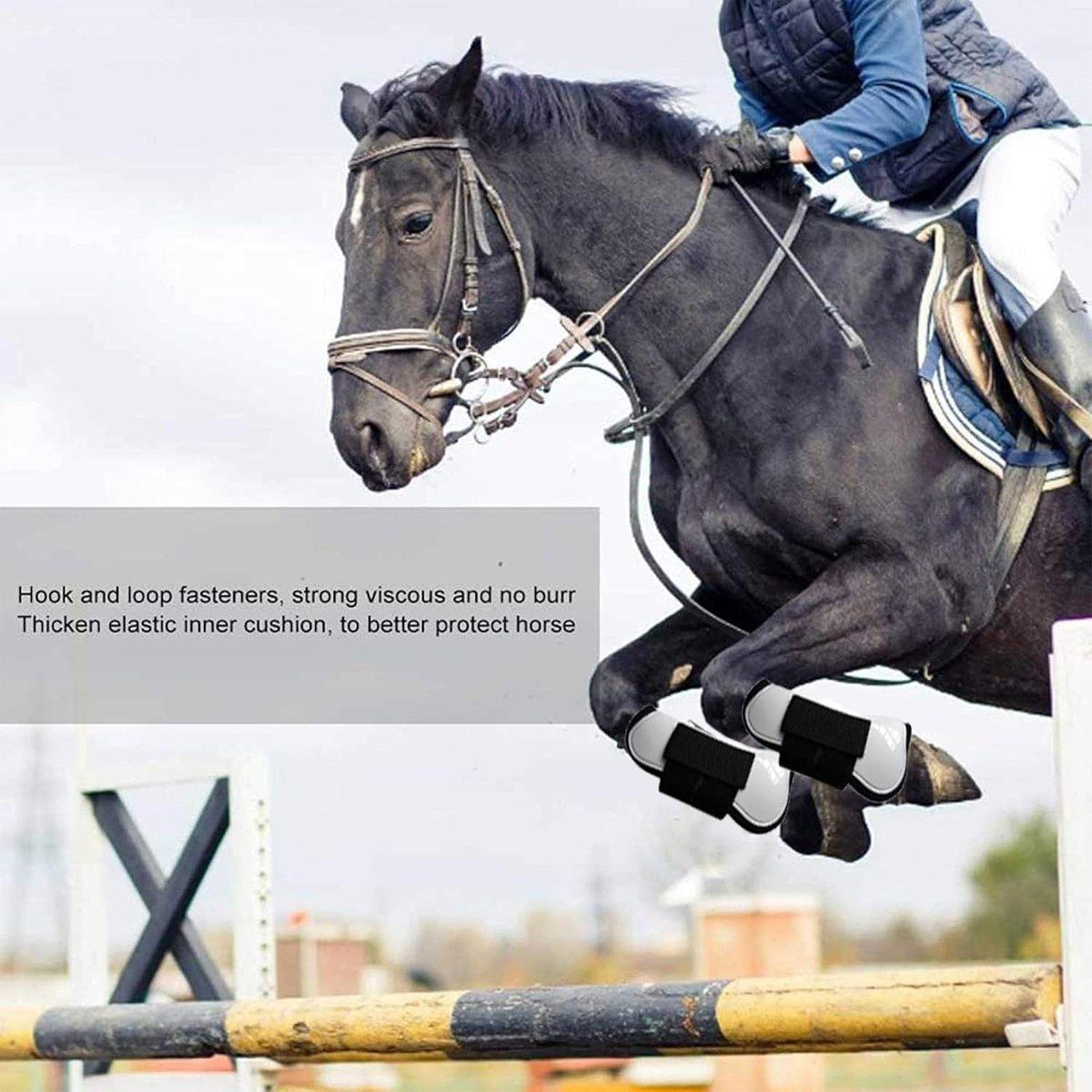 4pcs Show Jumping Horse Leg Warmers Gaiters for Joint Protection Equine Gear - Brown