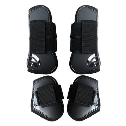 4pcs Show Jumping Horse Leg Warmers Gaiters for Joint Protection Equine Gear - Brown