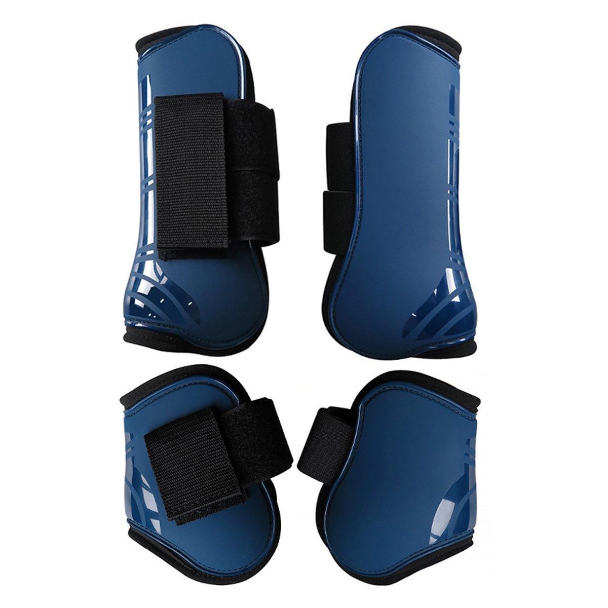 4pcs Show Jumping Horse Leg Warmers Gaiters for Joint Protection Equine Gear - Navy