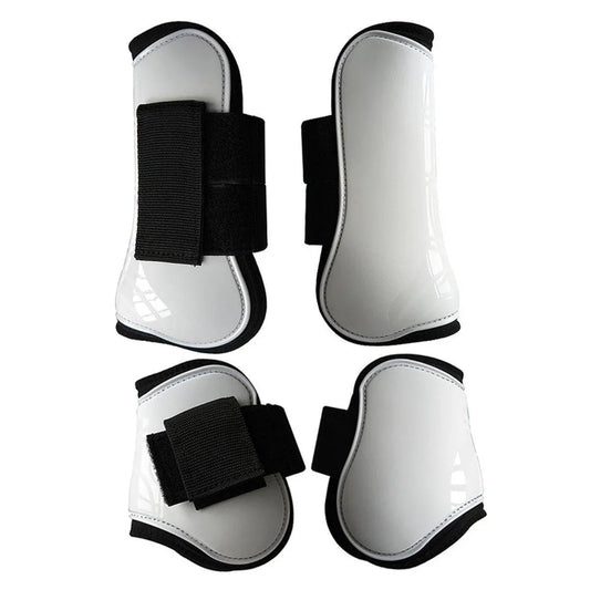 4pcs Show Jumping Horse Leg Warmers Gaiters for Joint Protection Equine Gear - White