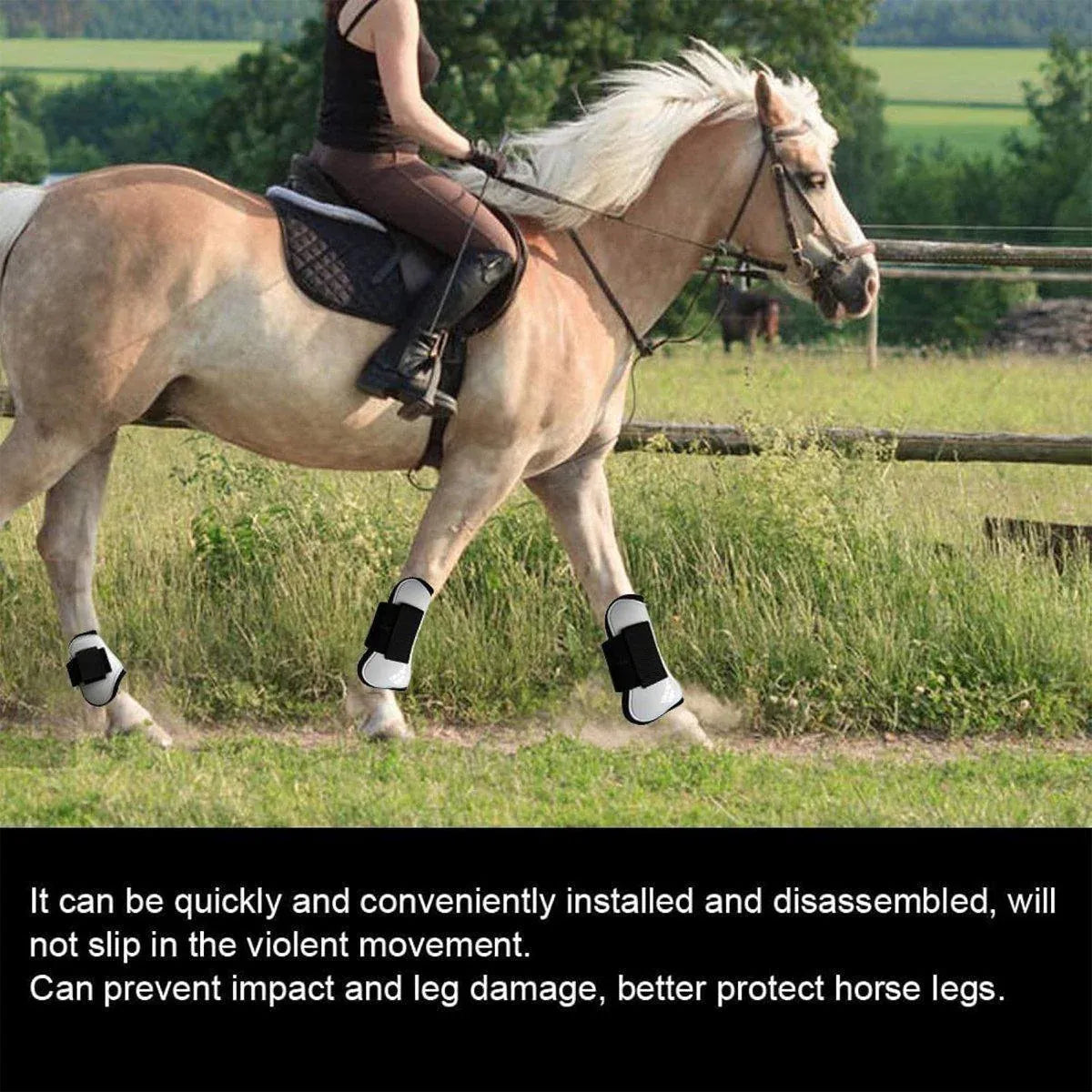 4pcs Show Jumping Horse Leg Warmers Gaiters for Joint Protection Equine Gear - White