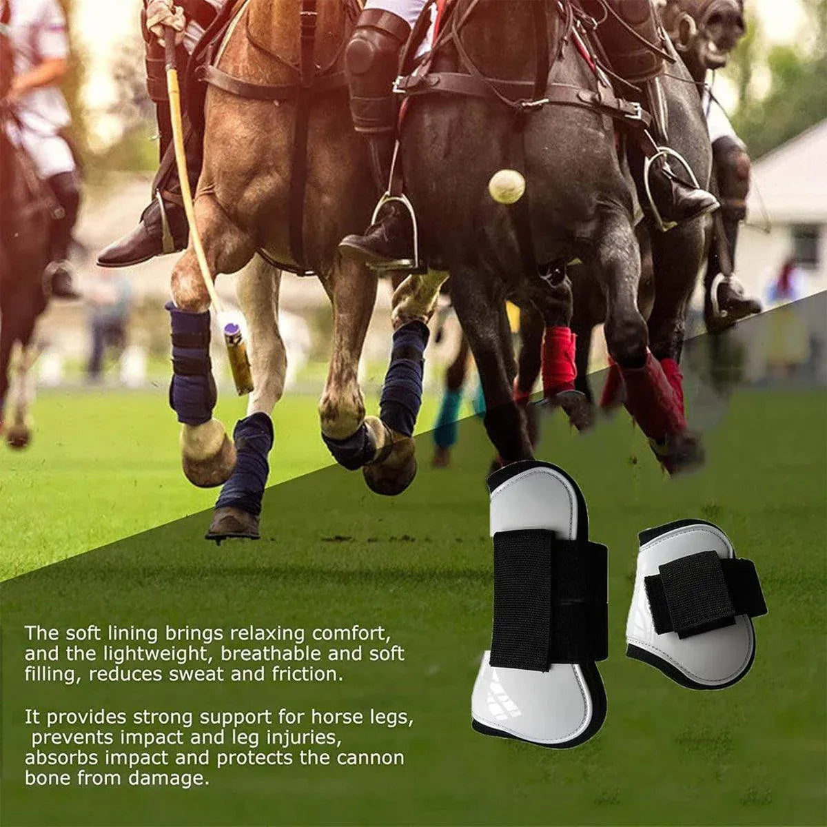 4pcs Show Jumping Horse Leg Warmers Gaiters for Joint Protection Equine Gear - White