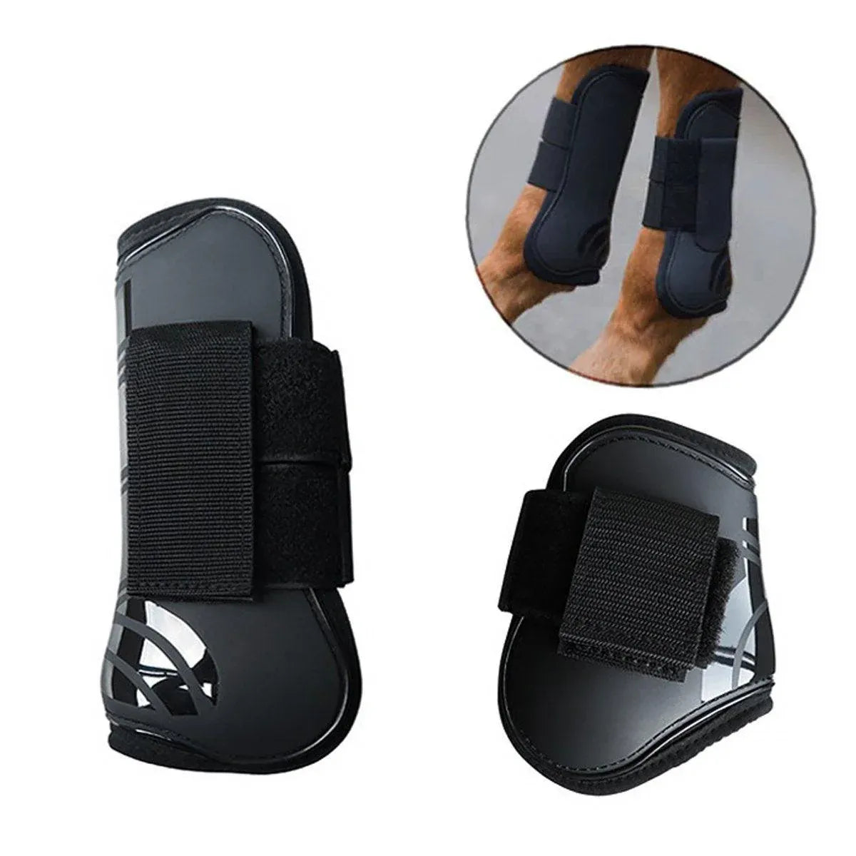 4pcs Show Jumping Horse Leg Warmers Gaiters for Joint Protection Equine Gear - White