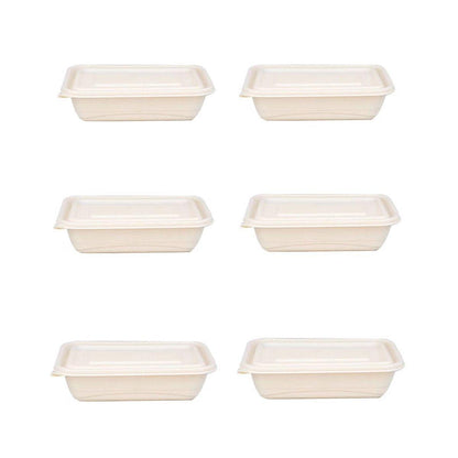 50pcs Eco Friendly Corn Starch Lunch Box Degradable Takeout Bento Container - 850ml