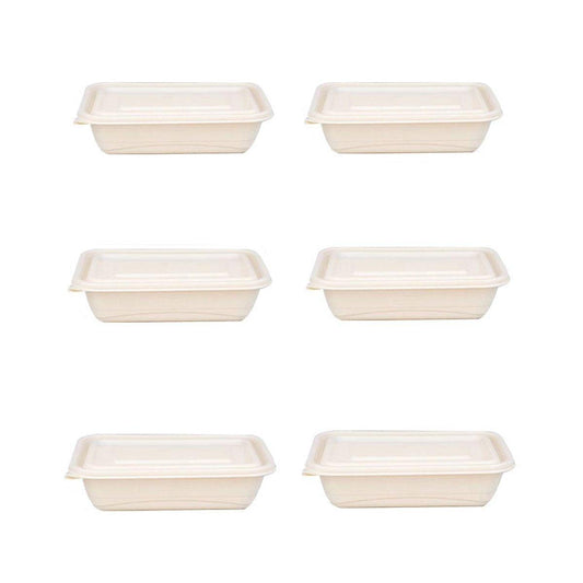 50pcs Eco Friendly Corn Starch Lunch Box Degradable Takeout Bento Container - 850ml