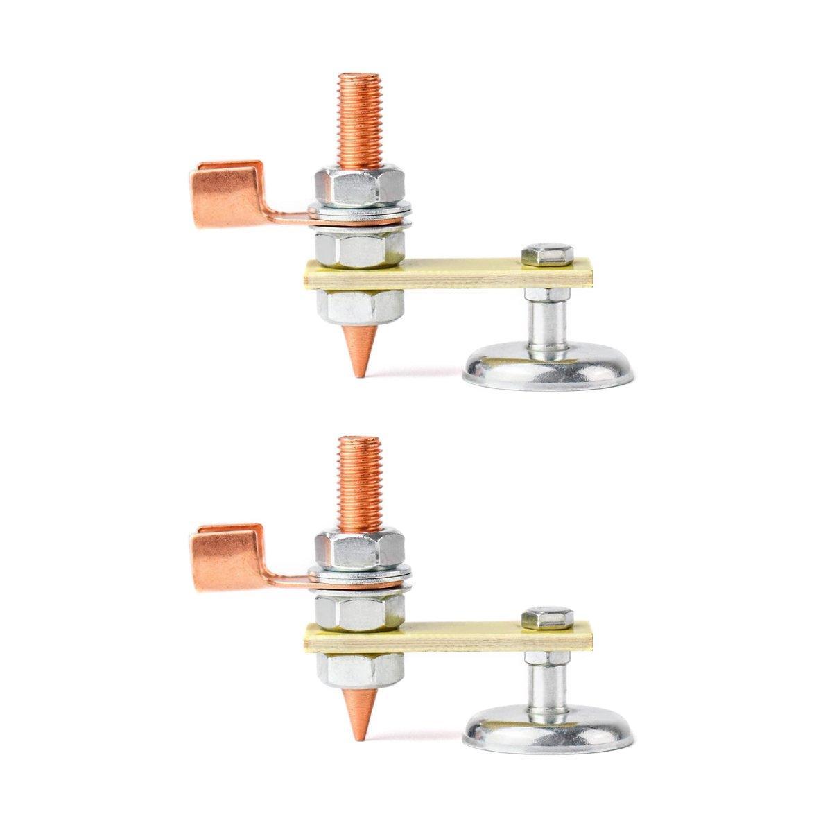 2pcs Magnetic Welding Ground Clamps Heavy Duty Metal Holder Magnet Support Tool - Double