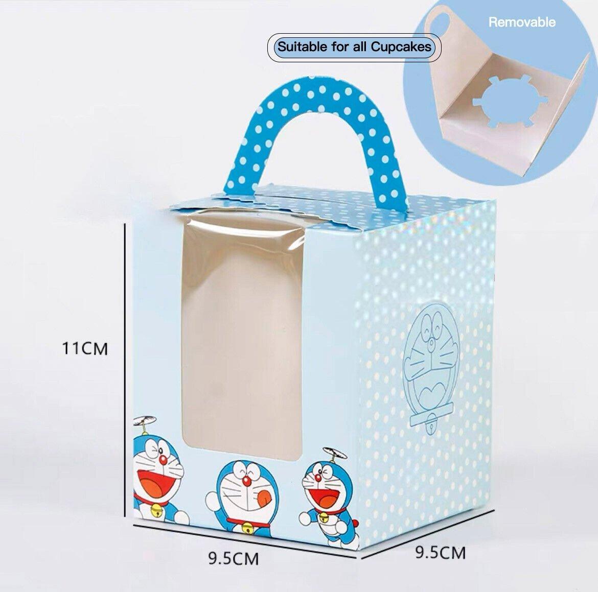 50 Pack Premium Cupcake Boxes with Window Thickened Cardboard Muffin Holders - Black