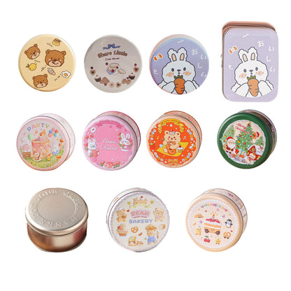 10PCS Cookie Tin Box Metal Biscuit Gift Box Candy Packaging Dragon Year Baking - Carrot Rabbit