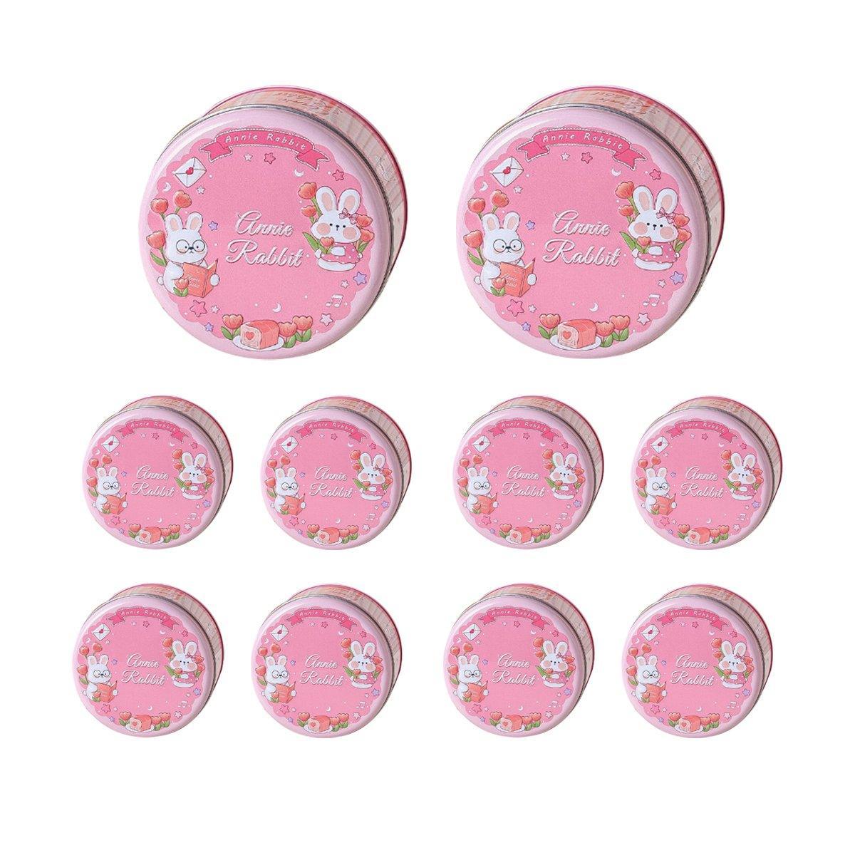 10PCS Cookie Tin Box Metal Biscuit Gift Box Candy Packaging Dragon Year Baking - Carrot Rabbit