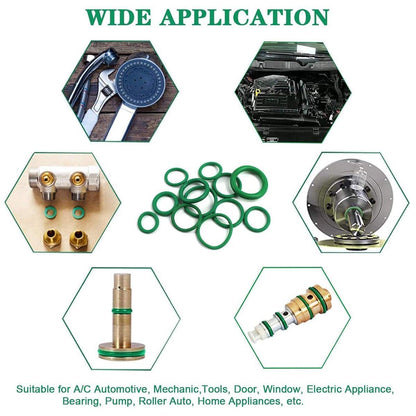 270pcs Automotive Air Conditioning Green Rubber Ring Seal Repair Box Set Seals