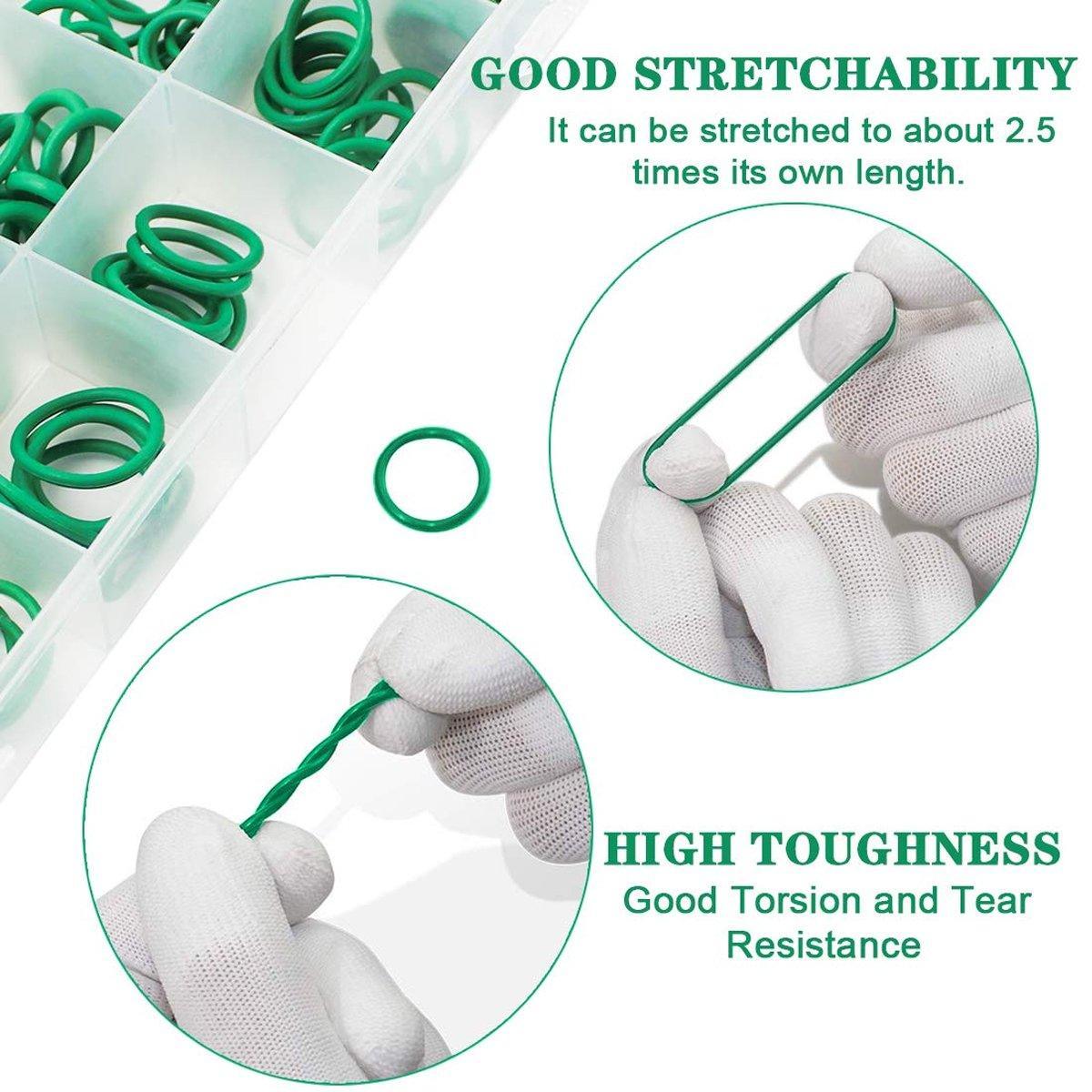 270pcs Automotive Air Conditioning Green Rubber Ring Seal Repair Box Set Seals