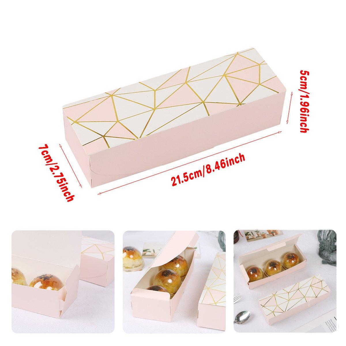25pcs Long Strip Clamshell Packaging Box 3-Compartment Dessert Storage Box - Blue