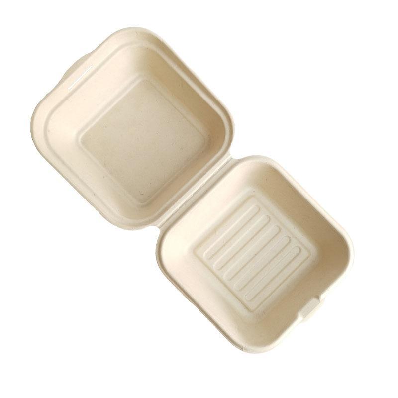 100X Disposable Eco-Friendly Bento Box Fruit Salad Hamburger Cake Packaging Box - Packing-Natural-4inches-100pcs