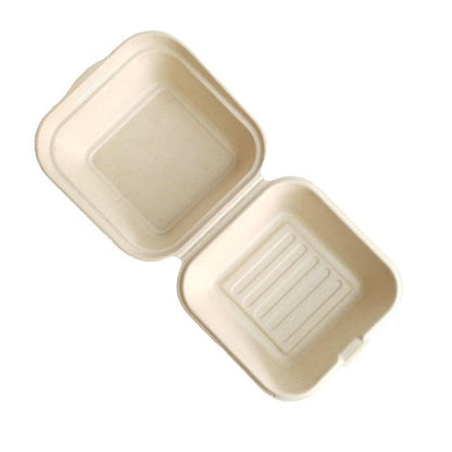 100X Disposable Eco-Friendly Bento Box Fruit Salad Hamburger Cake Packaging Box - Packing-Natural-4inches-100pcs
