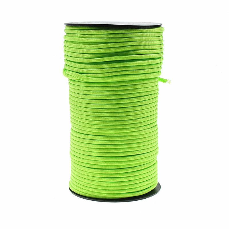 100m Paracord Outdoor Camping Binding Braided Rope Survival Gear Hiking Rope - Green