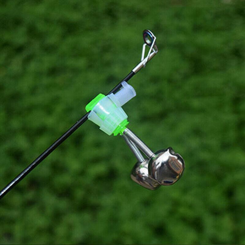 10Pcs LED Night Fishing Bite Alarm Bells Clip-on Rod Tip Lights