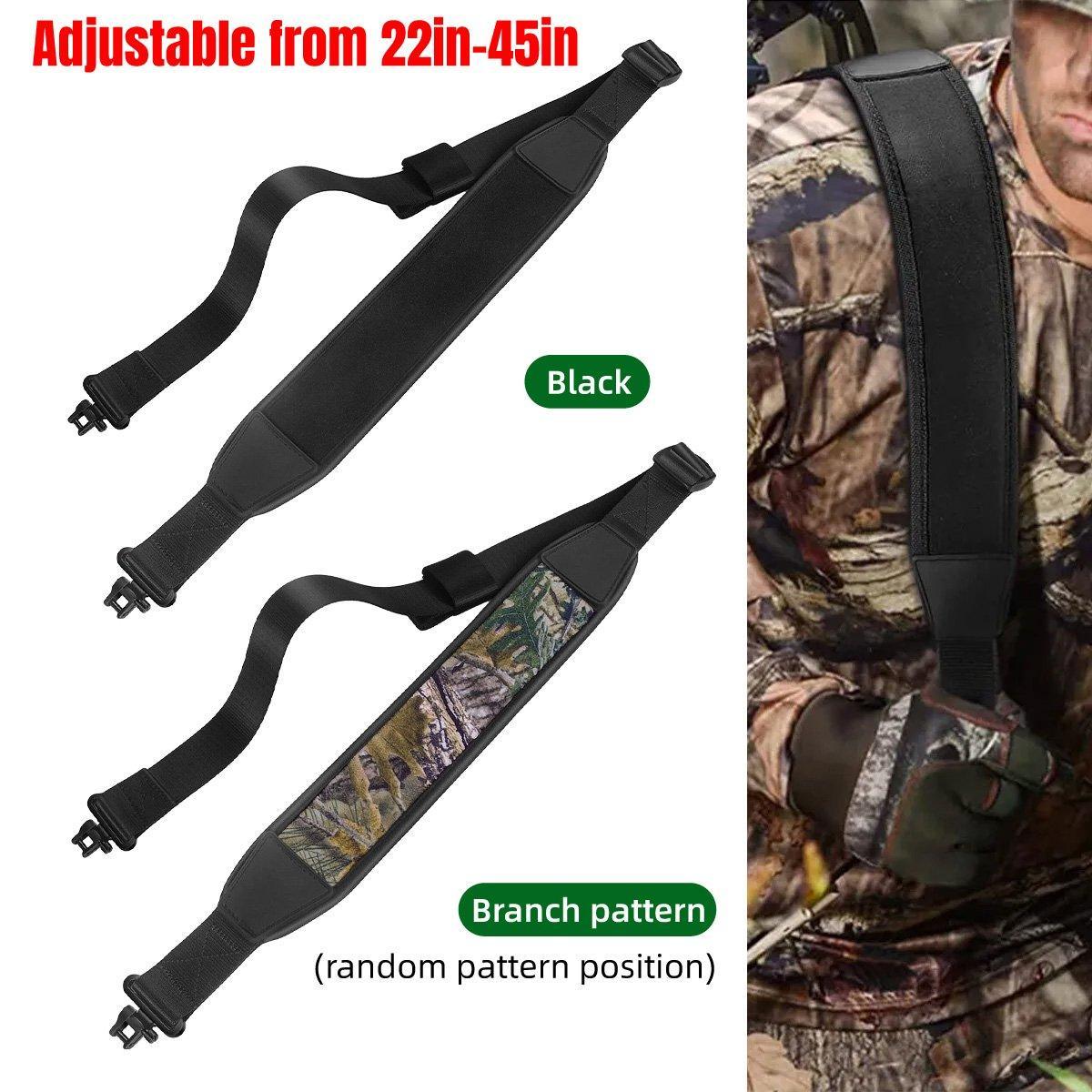 Tactical Shooting Rope Sling Adjustable Heavy Duty Sling for Firearms and Gear - Black