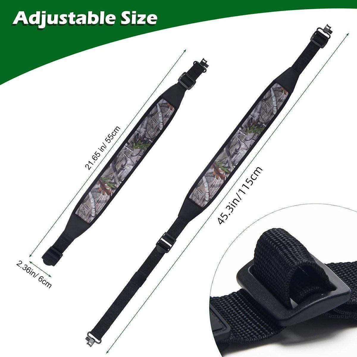 Tactical Shooting Rope Sling Adjustable Heavy Duty Sling for Firearms and Gear - Black