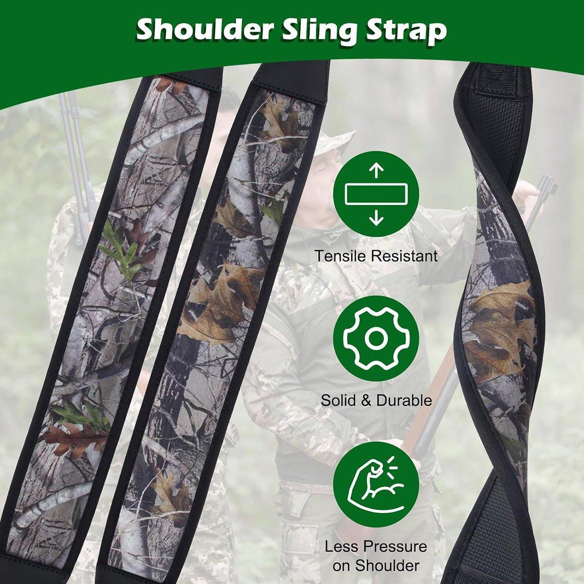 Tactical Shooting Rope Sling Adjustable Heavy Duty Sling for Firearms and Gear - Black