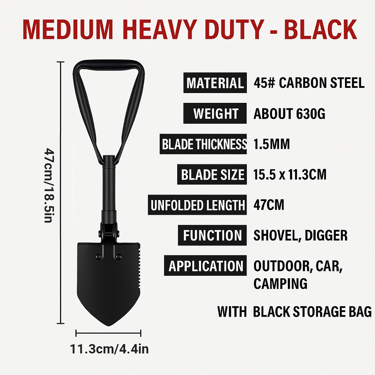 Folding Survival Shovel Outdoor Camping Emergency Tool For Hiking Fishing Rescue Gear