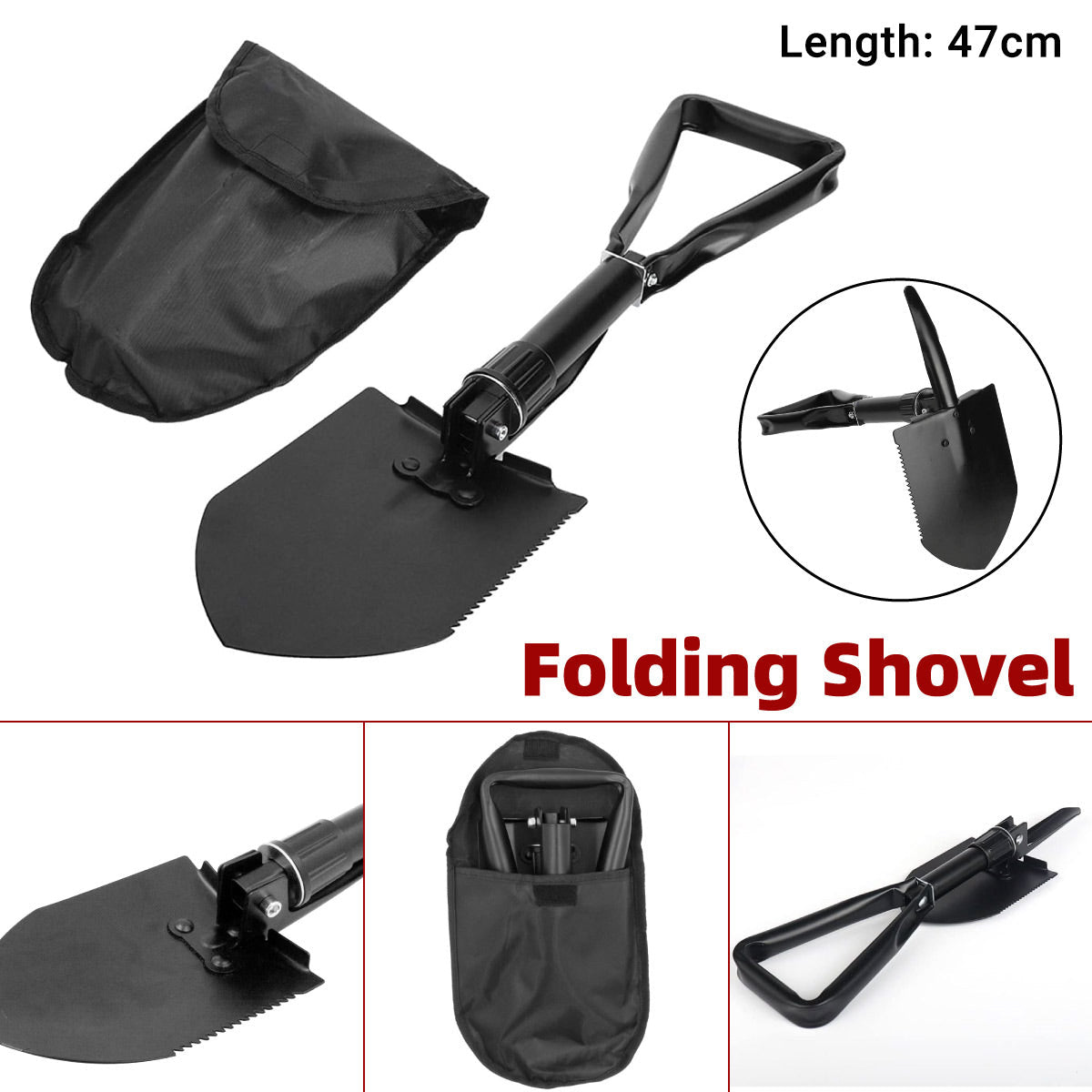 Folding Survival Shovel Outdoor Camping Emergency Tool For Hiking Fishing Rescue Gear