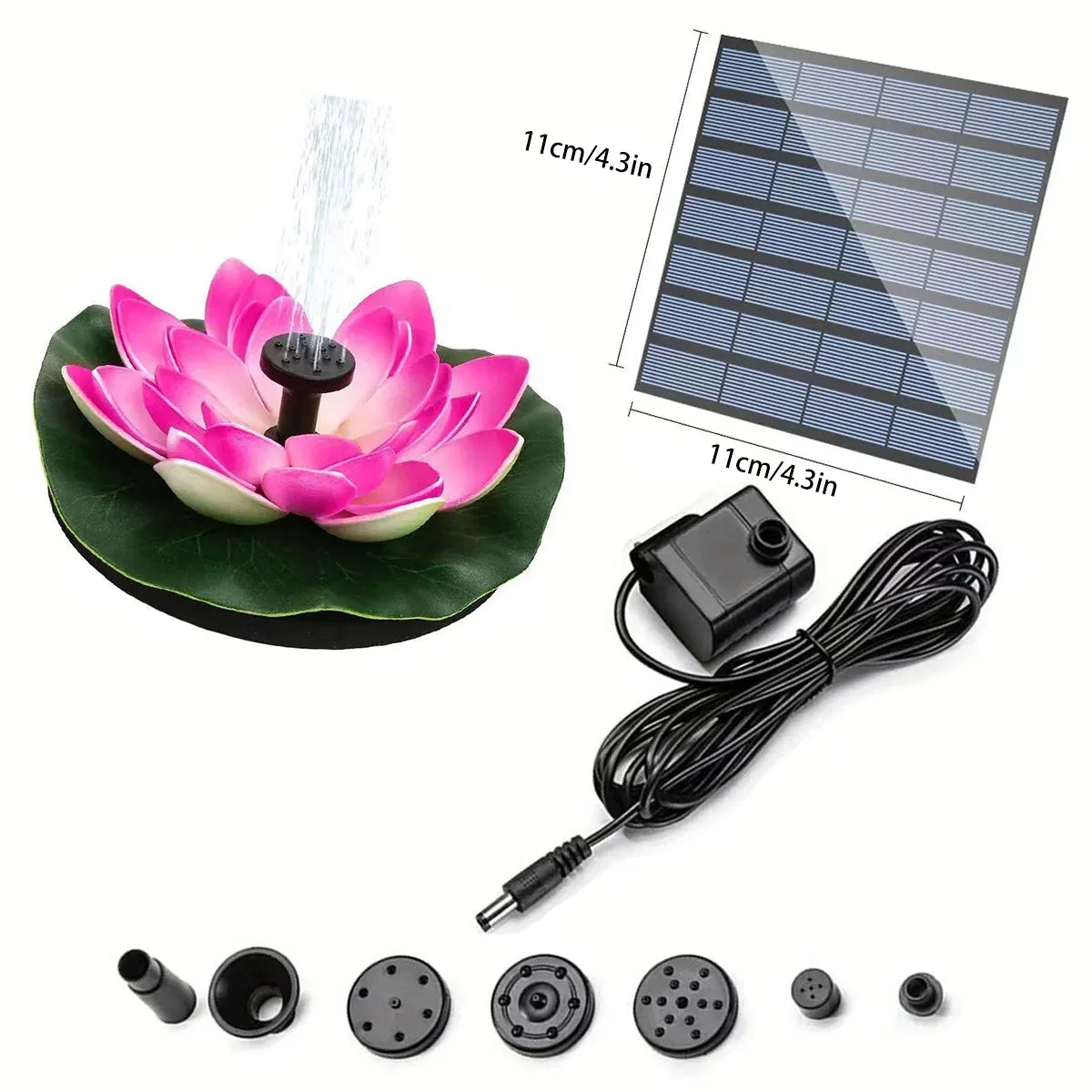 Water Fountain with Lotus Leaf Solar Bird Bath Fountain Pump Lotus Shaped Solar