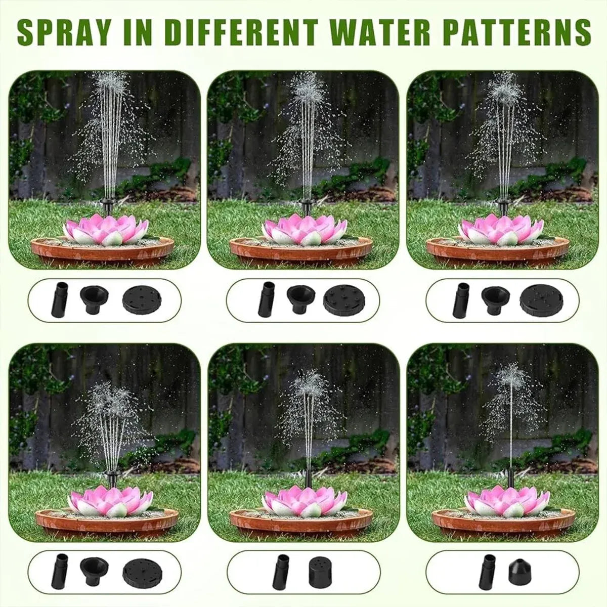 Water Fountain with Lotus Leaf Solar Bird Bath Fountain Pump Lotus Shaped Solar
