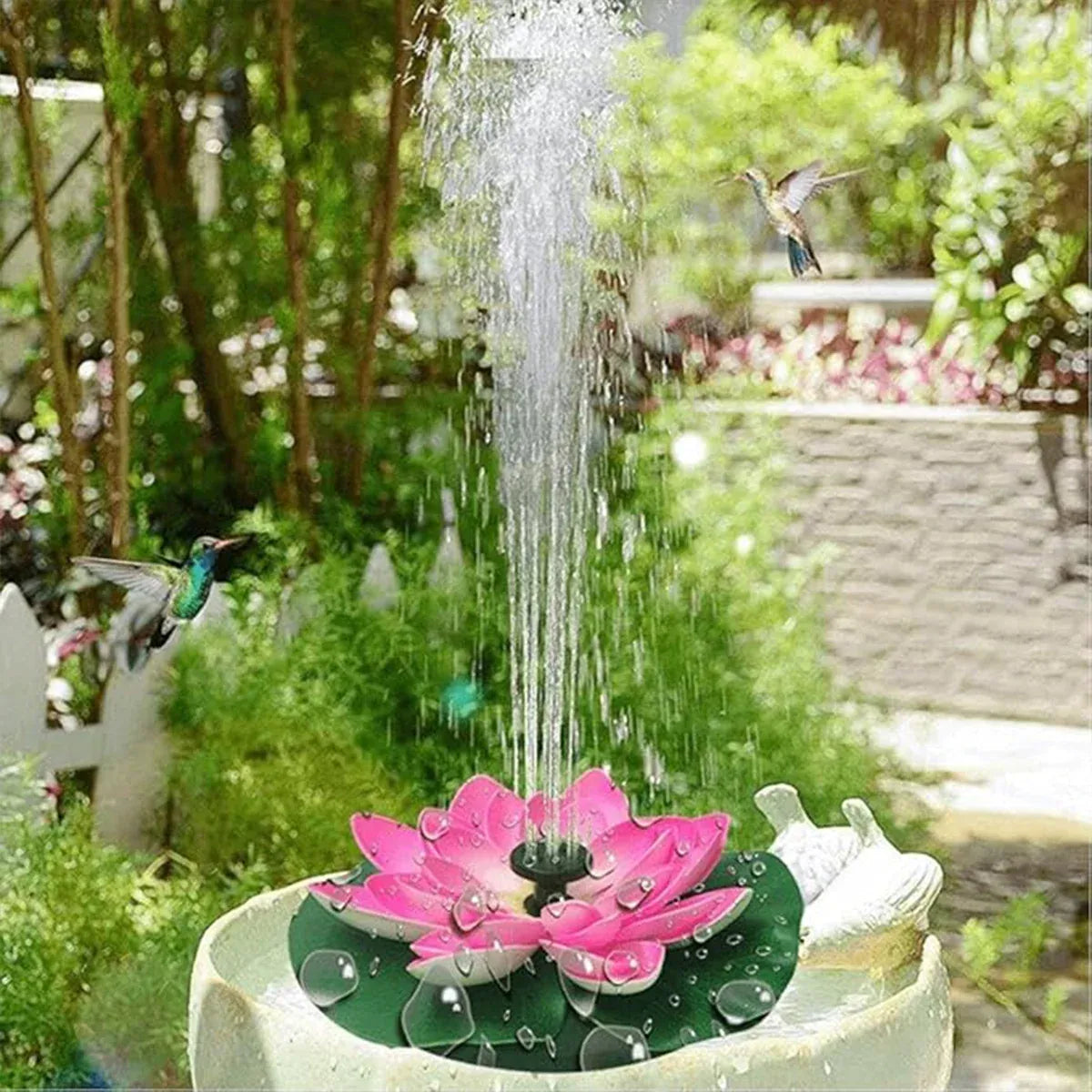 Water Fountain with Lotus Leaf Solar Bird Bath Fountain Pump Lotus Shaped Solar