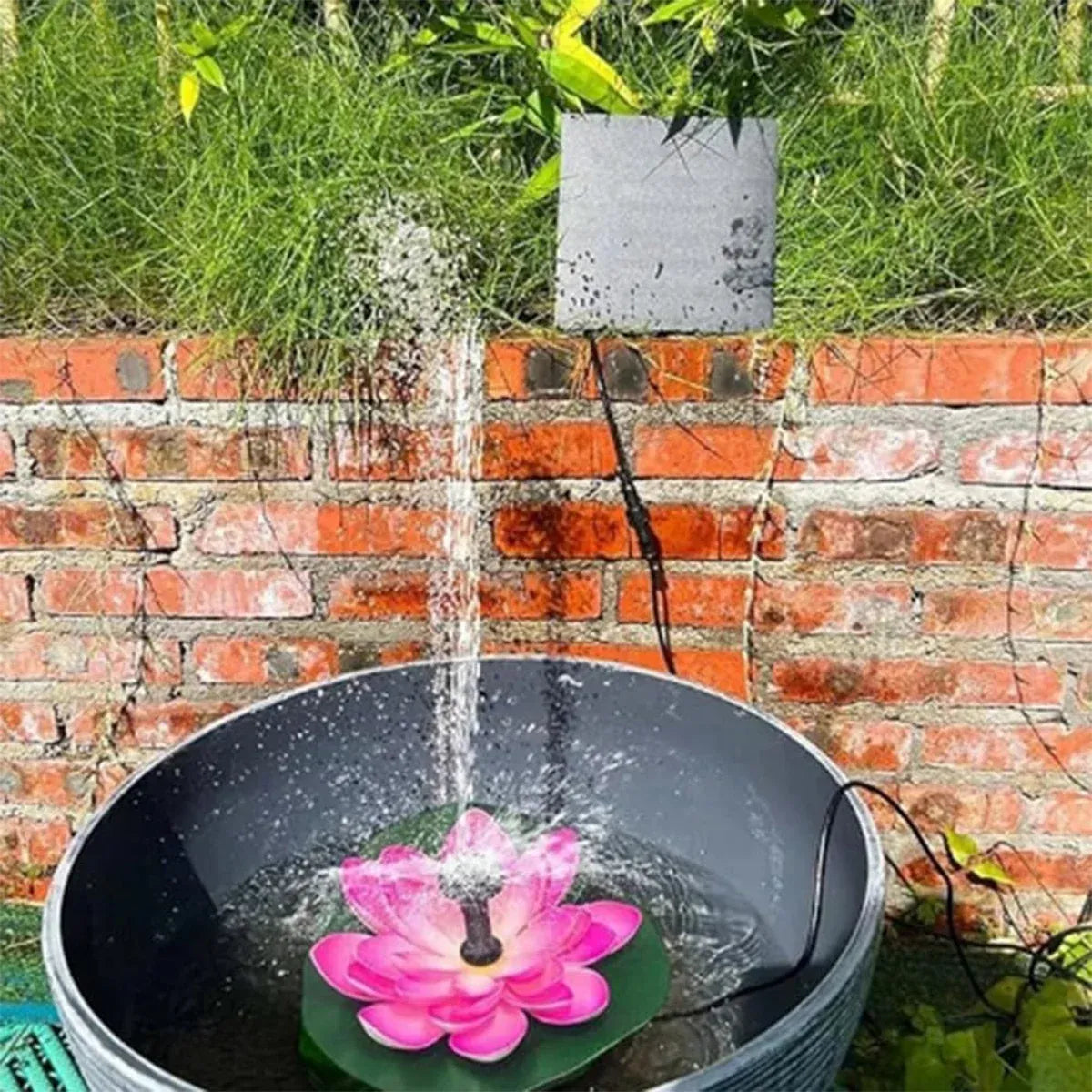 Water Fountain with Lotus Leaf Solar Bird Bath Fountain Pump Lotus Shaped Solar