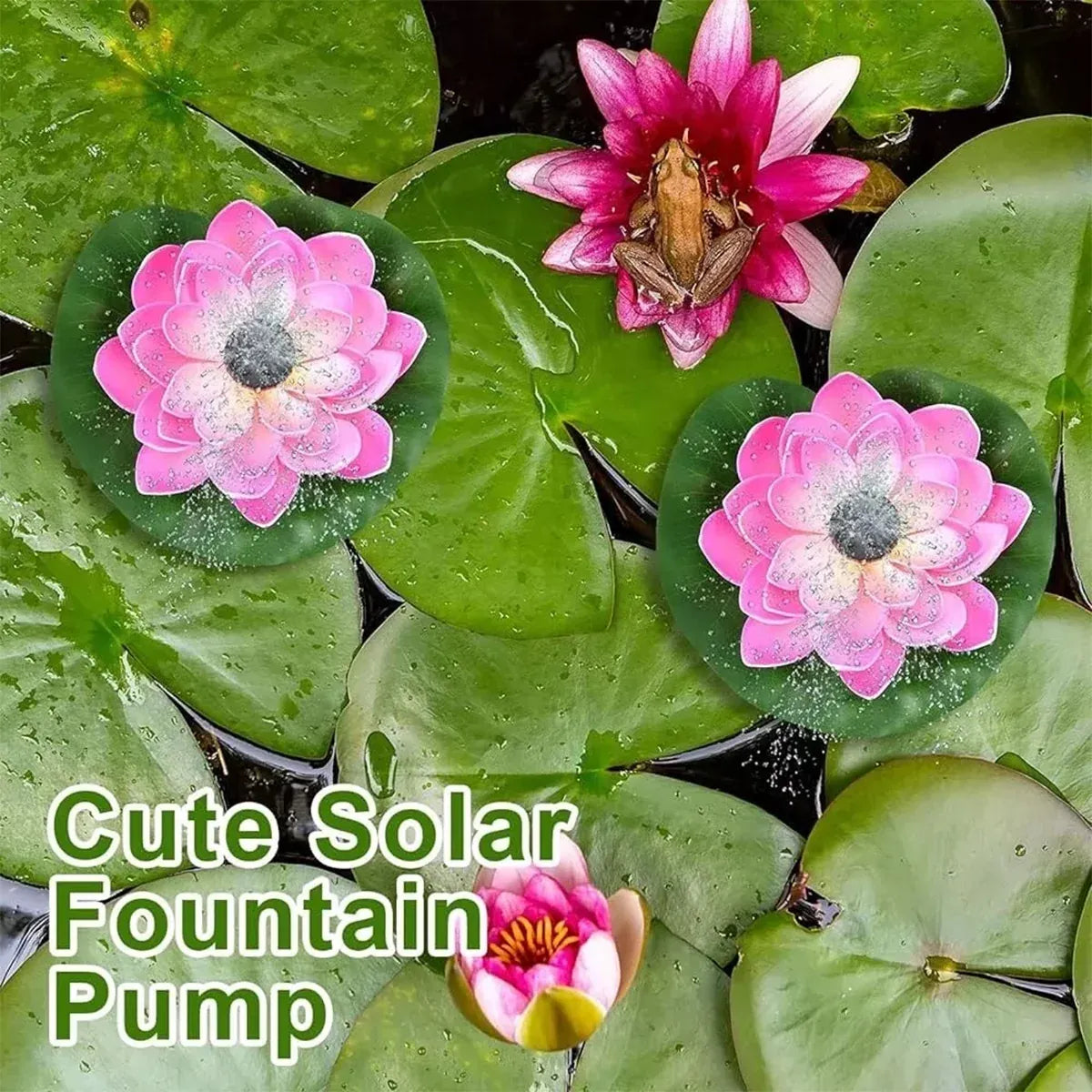 Water Fountain with Lotus Leaf Solar Bird Bath Fountain Pump Lotus Shaped Solar