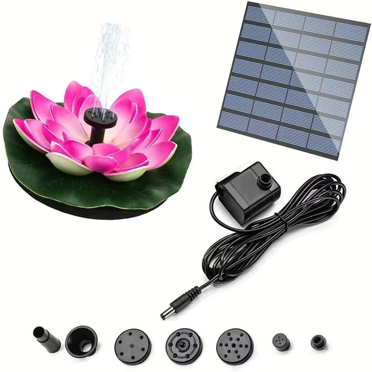 Water Fountain with Lotus Leaf Solar Bird Bath Fountain Pump Lotus Shaped Solar