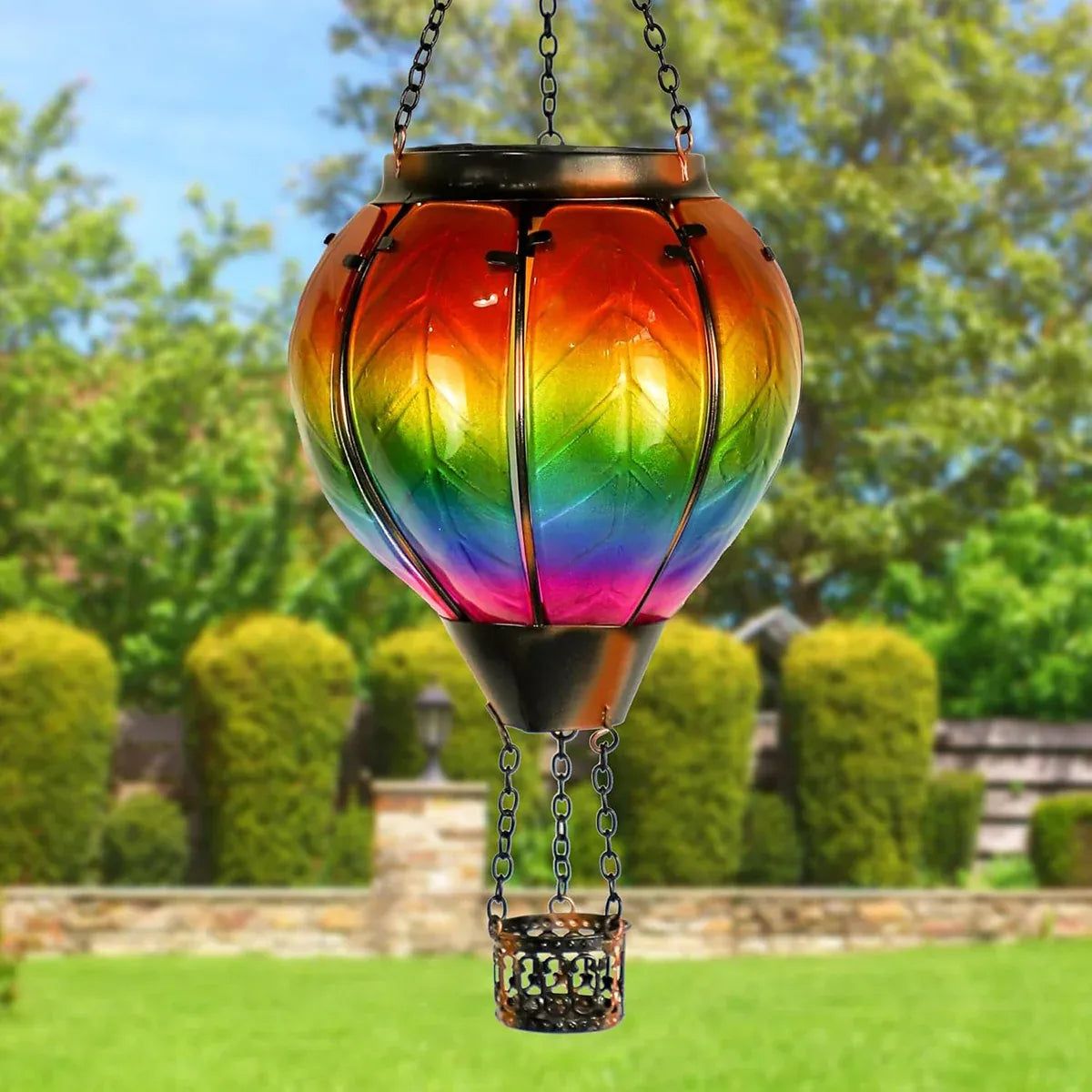 Hot Air Balloon Solar Lantern Garden Decor Outdoor Patio Hanging Lights Durable