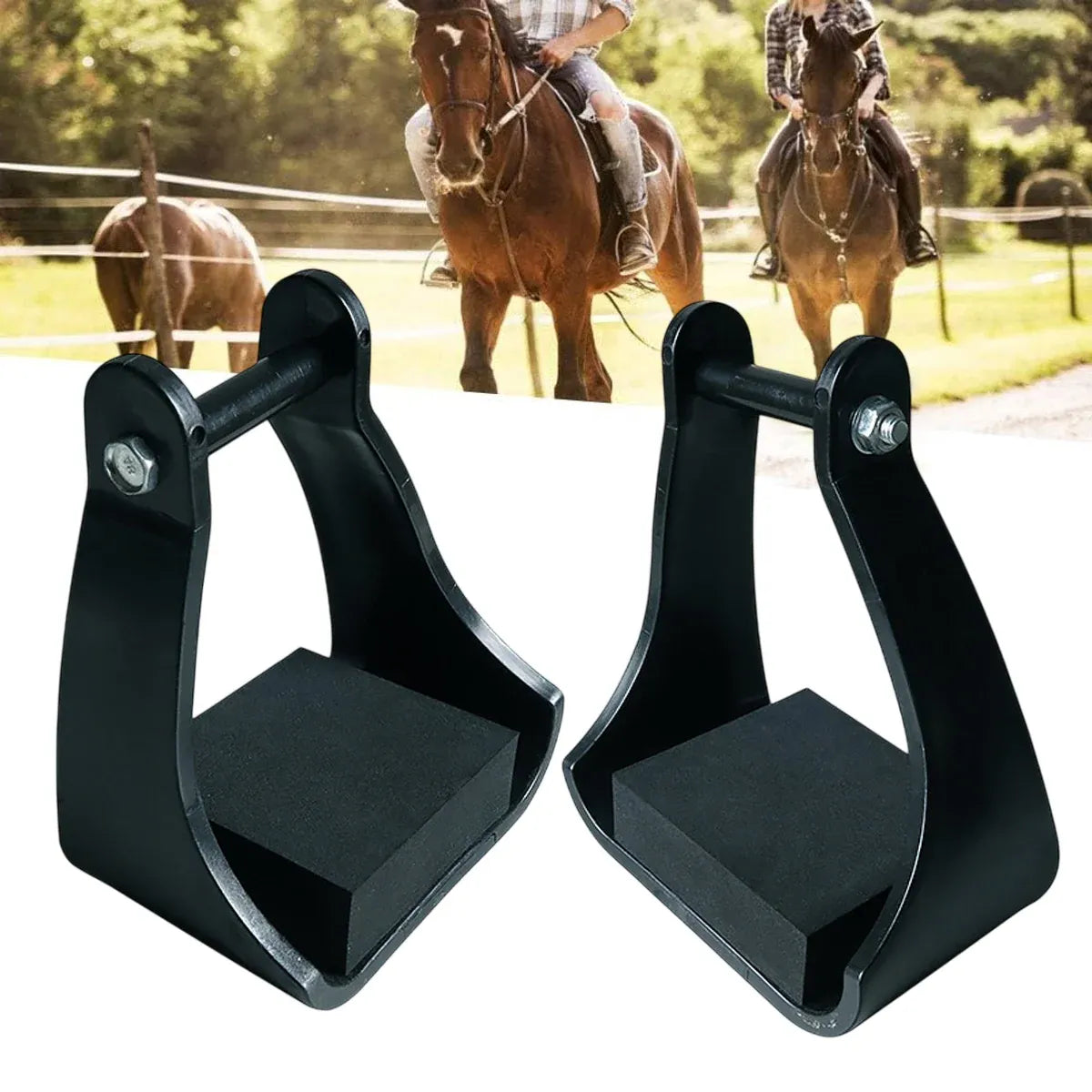 2pcs Plastic Stirrups Adjustable Horse Riding Equestrian Training Stable Riding