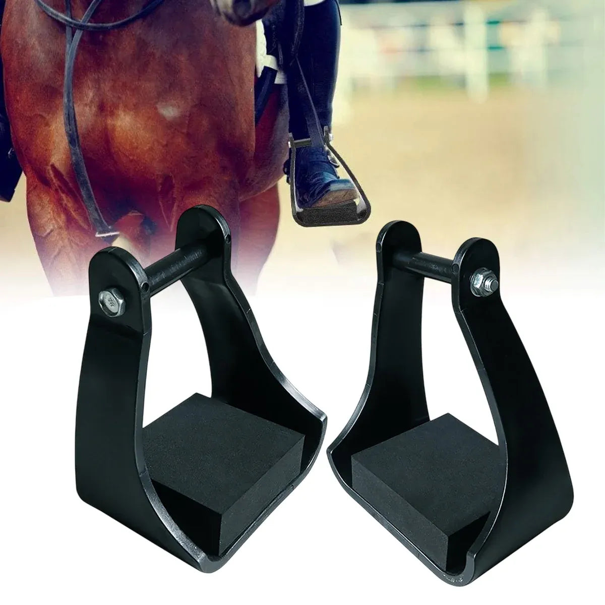 2pcs Plastic Stirrups Adjustable Horse Riding Equestrian Training Stable Riding