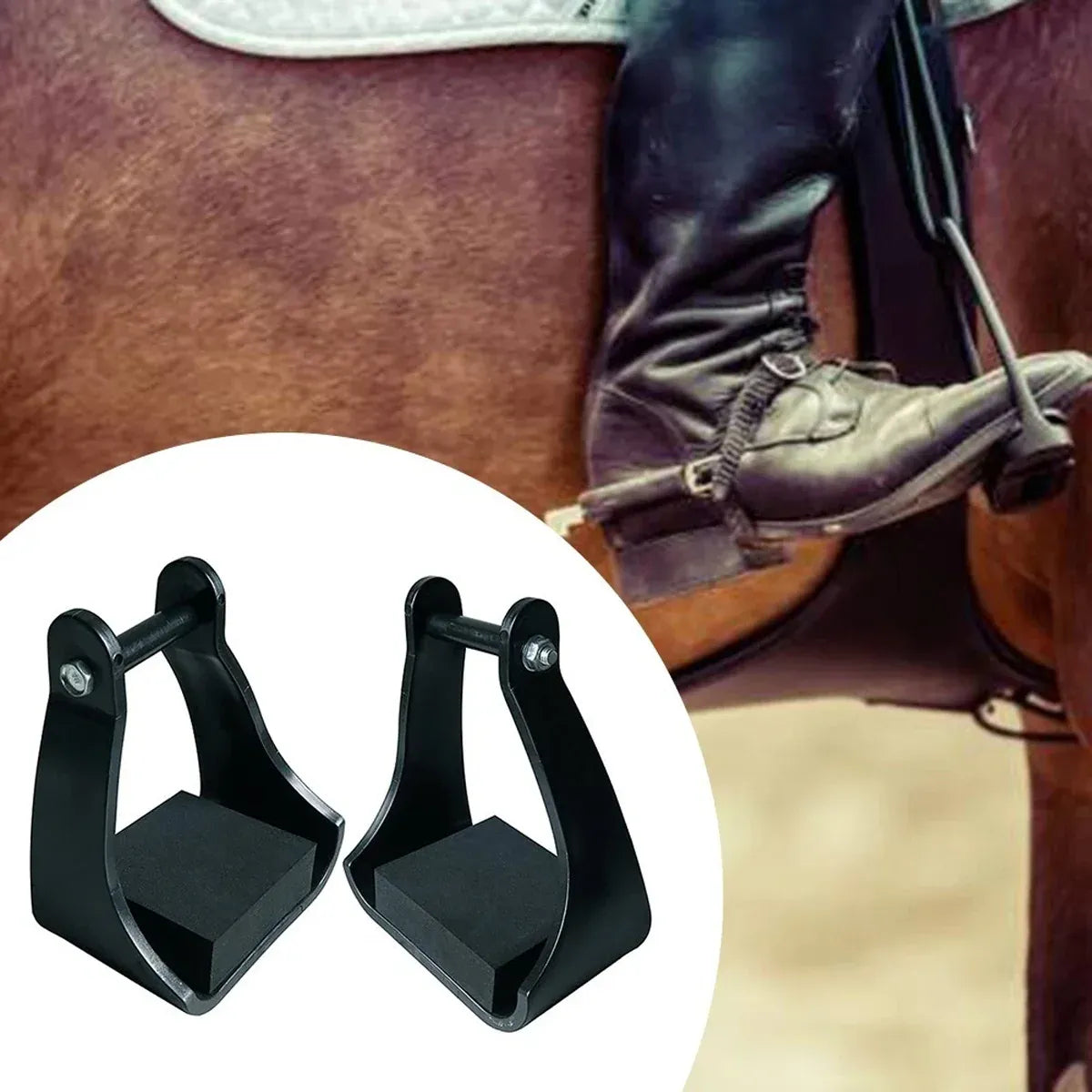2pcs Plastic Stirrups Adjustable Horse Riding Equestrian Training Stable Riding