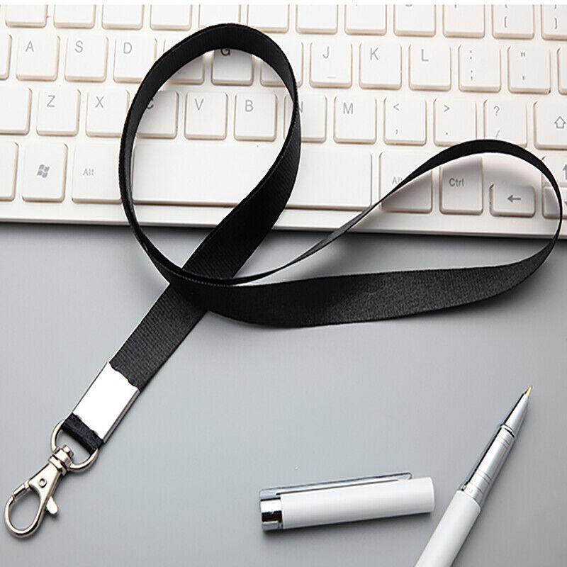 Neck Strap with Clip for ID Badge Name Tag Card Holder Lanyard - Black