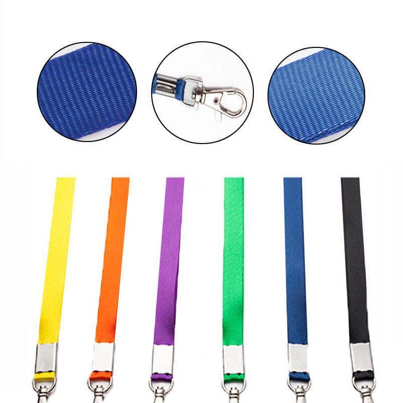 Neck Strap with Clip for ID Badge Name Tag Card Holder Lanyard - Black