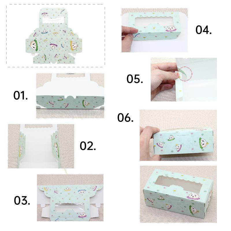 50PCS Set of 2 Premium Cake Packaging Boxes Clear Window Food Grade Cardboard - Gradient Colour-50pcs