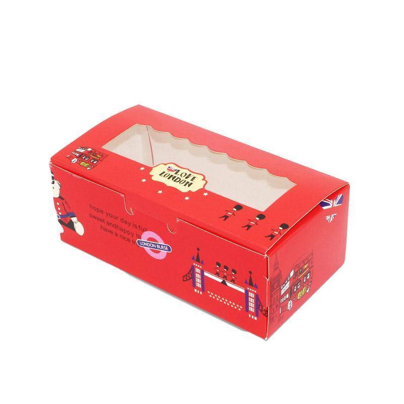 50PCS Set of 2 Premium Cake Packaging Boxes Clear Window Food Grade Cardboard - Gradient Colour-50pcs