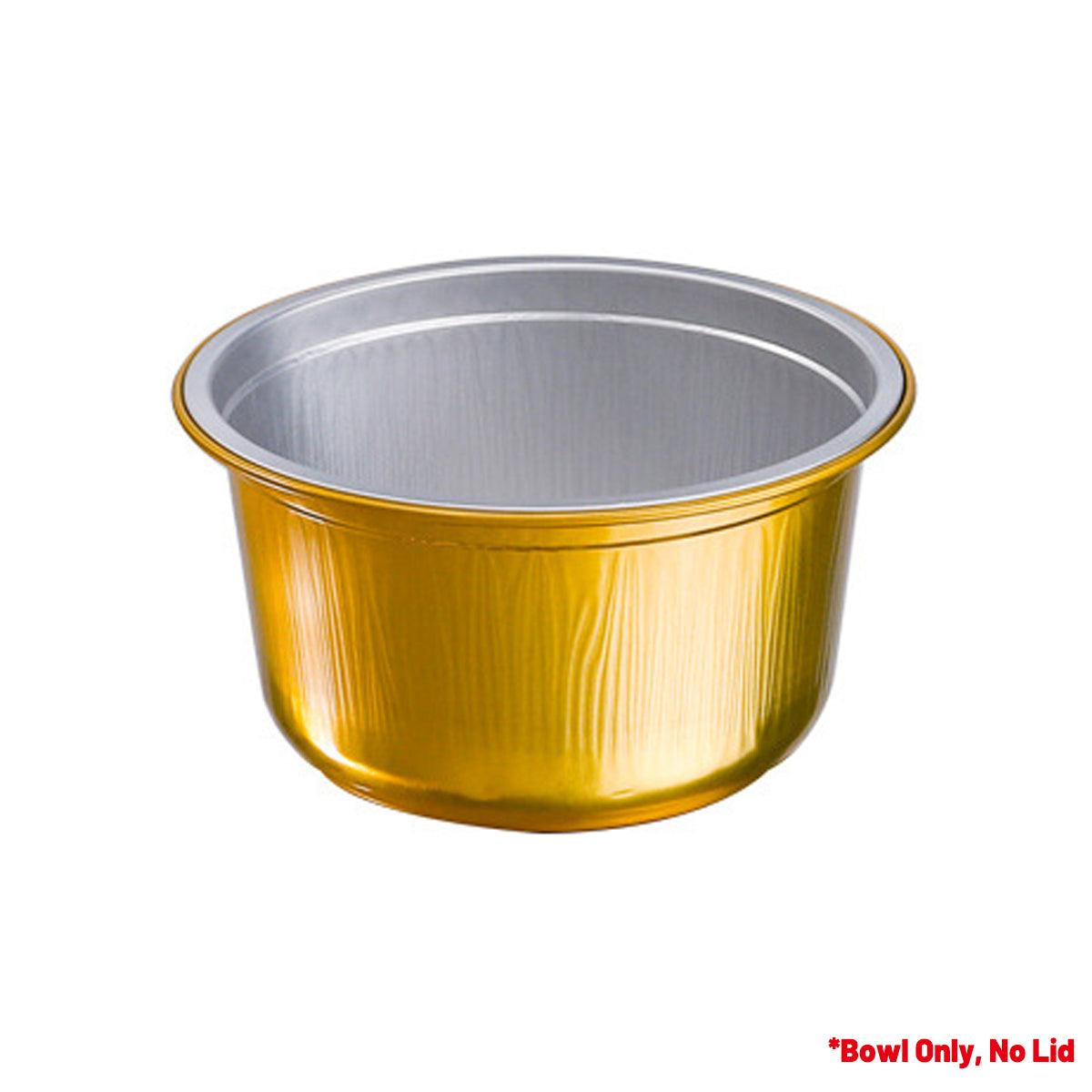 50PCS Thickened Round Aluminum Foil Containers with Plastic Lids - 455ml