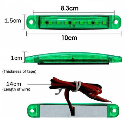 4PCS Marine LED Navigation Strip Lights Red and Green Waterproof 12–24V Compatible