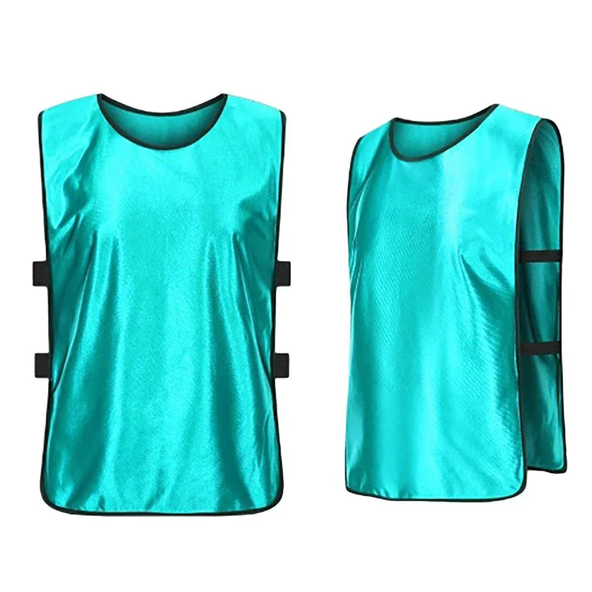 6X Sports Training Bibs Soccer Vests Group Team Bibs Basketball Cricket Football - Grass Green-L