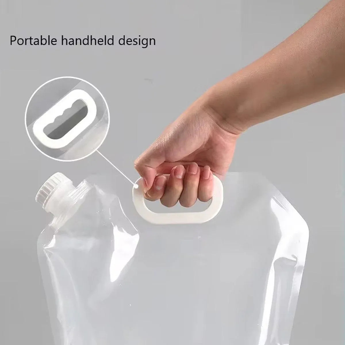 4pcs Folding Water Storage Bag Portable Bucket for Camping Hiking Outdoor Sports - Transparent