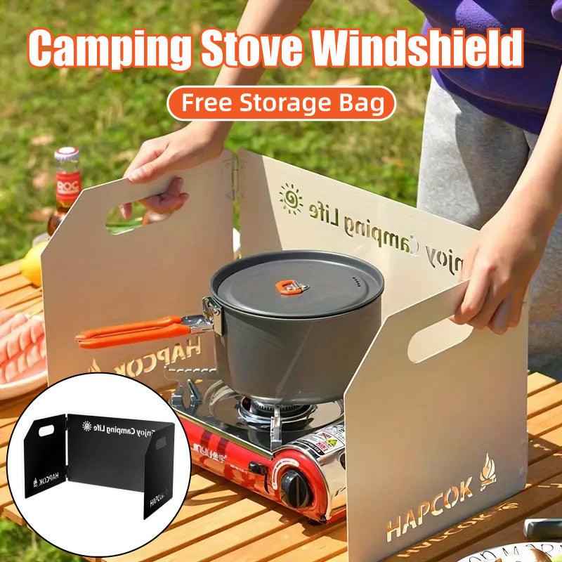 Outdoor Camping Tri Fold Board Portable Folding Windproof Windshield Protector - White