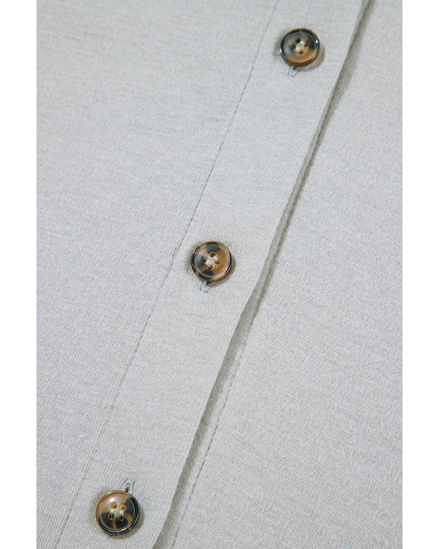 Gray 3 Pcs Crop Tank Top Shorts with Cardigan Lounge Set - S