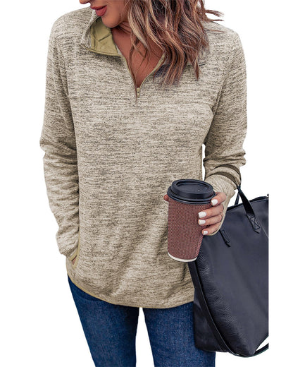 Azura Exchange Quarter Zip Pullover Sweatshirt - M