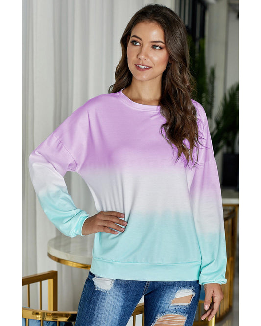 Azura Exchange Color Block Tie Dye Pullover Sweatshirt - L