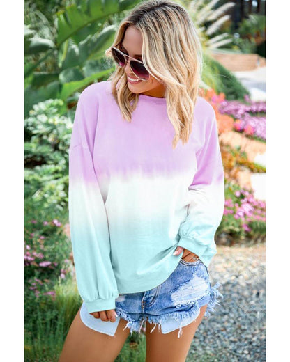 Azura Exchange Color Block Tie Dye Pullover Sweatshirt - L